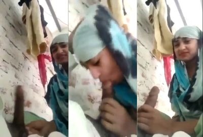 18 yr old teen gives a blowjob in Indian teen porn