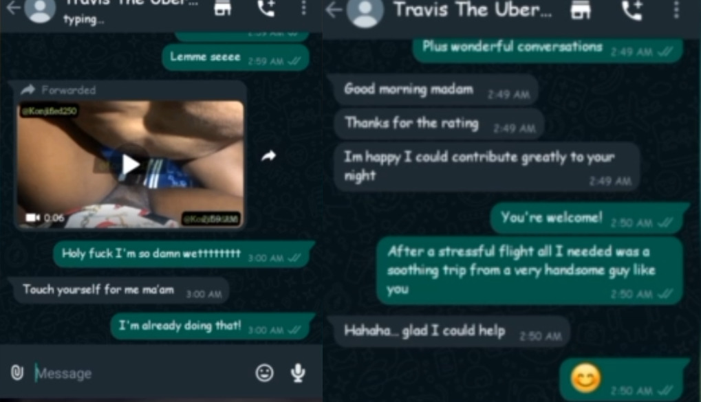 Sexting WhatsApp chat with Uber driver