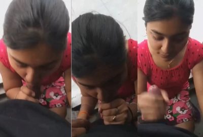 Young girl gives her first Indian blowjob to her cousin