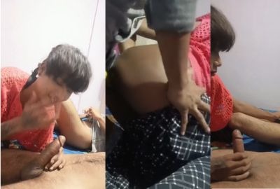 Two guys ass fucks a hot shemale in Indian gay porn