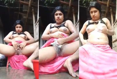 Chubby lady shows boobs and chut in Bangladeshi naked video