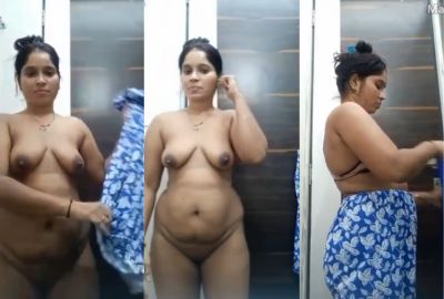 Desi milf shows her hanging boobs in Indian sex MMS