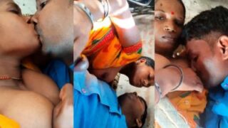 Bihari husband sucks his wife’s boobs and gets a handjob