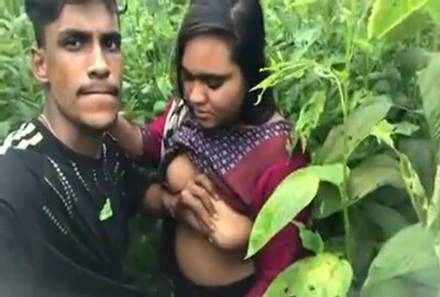 Wild desi pervert drills a busty slut outdoors in the bush