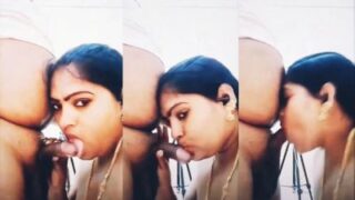 A working lady sucks manager’s dick in a Telugu sex video