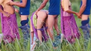 Desi outdoor sex of a village lady and a young pervert