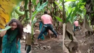 Desi outdoor sex of a Kolhapuri couple on a Banana farm