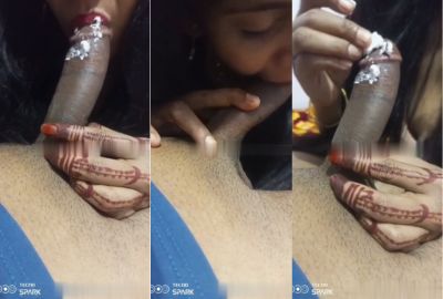 Wife gives a buttery desi blowjob to her husband