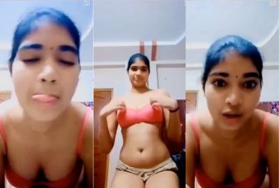 Indian nude girl shows her big boobies on camera