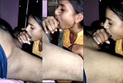 A village girl gives an Indian blowjob to her young uncle