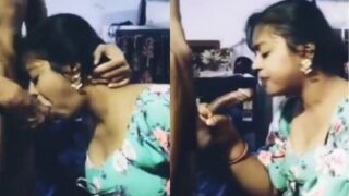 Bangla babe gives a desi blowjob to her big dick stepbrother