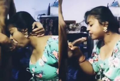 Bangla babe gives a desi blowjob to her big dick stepbrother