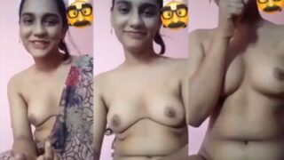 Indian nude girl on a video call fingering pussy