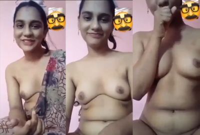 Indian nude girl on a video call fingering pussy