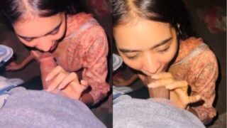 Hyderabad girl gives an Indian blowjob to her cousin