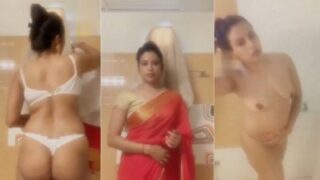 Lucknow lady records her desi nude MMS in shower