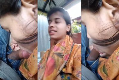 Outdoor sex video of an 18-year-old girl sucking a dick