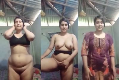 Indian chubby nude girl strips and masturbates