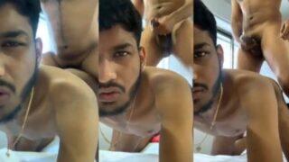 Horny guy bangs his roommate in Indian gay sex video