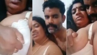 Telugu xxx video of a man squeezing a milf’s big boobs