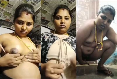 Unsatisfied South Indian lady strips and masturbates