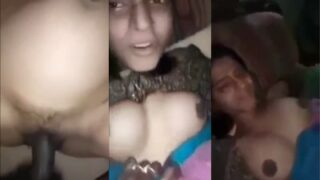 Big boob girl moans in Bangla sex video during sex