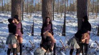 NRI girls enjoy lesbian sex in the snow