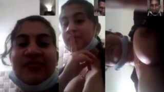 Medical girl shows boobs during work on video call sex MMS