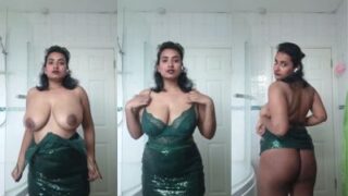 Tamil nude lady strips to show her big boobs and ass