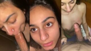 The cock hungry Indian babe sucks a dick in NRI porn